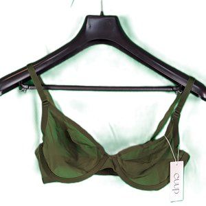 CUUP The Plunge Mesh Bra 36C Vine